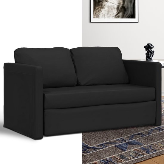 Slaapbank - Uitklapbaar - Slaapstoel - Logeerbed - Zetelbed - Slaapfauteuil - Vouwbed - 2 persoons - Zeer comfortabel - Zwart