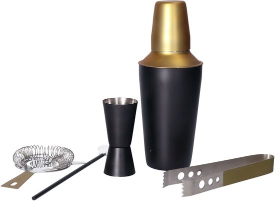 Secret de Gourmet 5-delige Cocktails maken set - Cocktailshaker - 600 ml - RVS