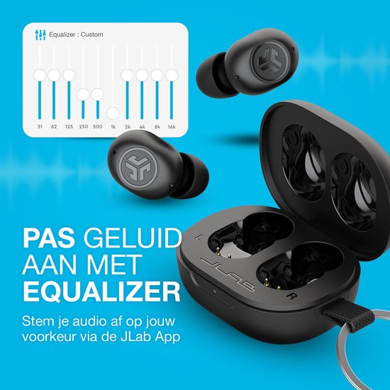 JLab JBuds Mini Draadloze Oordopjes - Bluetooth Oortjes Draadloos - 20 uur Batterijduur - Klein Design - Noise Cancelling Microfoon - Touch Sensoren - Multipoint - Zwart