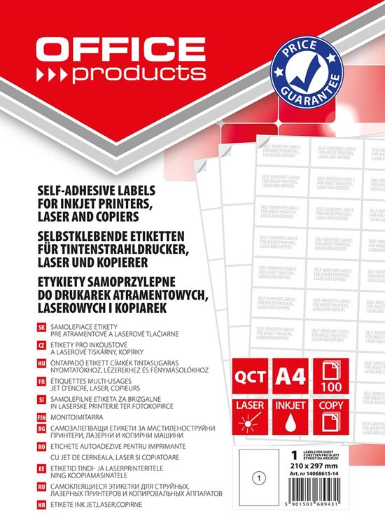 A4 Etiketten 4 per vel 105 x 148mm A6 formaat (100 vel) kopen