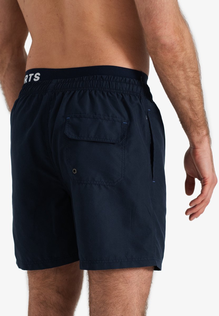 Happy Shorts Zwemshorts Heren Dubbele Waistband Effen Navy Blauw - Zwembroek — afbeelding 5