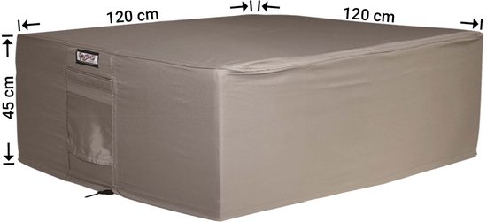 Housse de tabouret Raffles Covers - 120 x 120 H : 45 cm - RFS120120 - Imperméable | Solution teint | Résistant aux UV | Cordon élastique | Aérateurs - Housse de protection pour salon de jardin