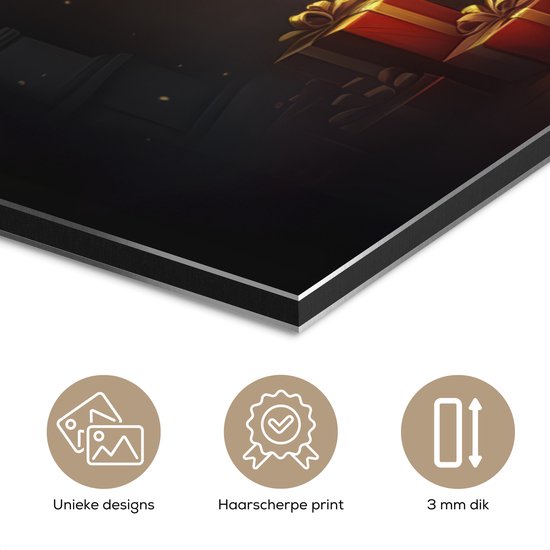 Tableau aluminium 120x90 cm - Décoration murale métal - Sapin de Noël - Cadeau - Noël - Hiver - Décoration murale métal salon - Décoration industrielle - Photo sur dibond - Accessoires industriels chambre