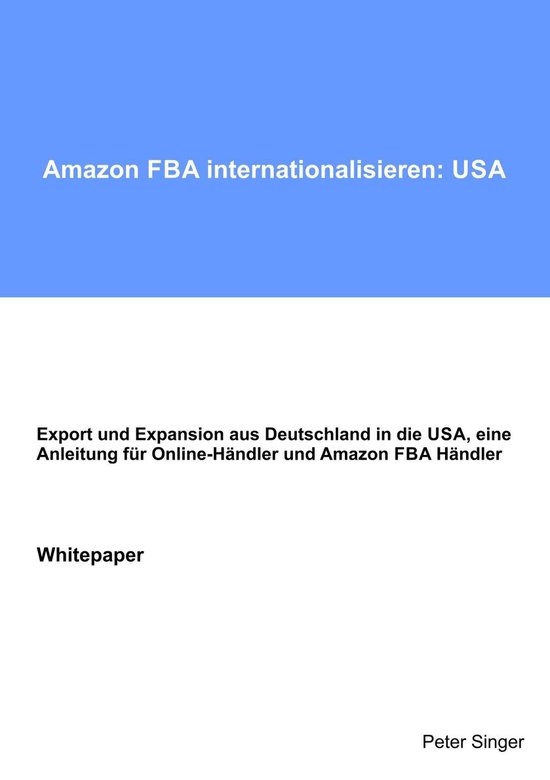Amazon FBA internationalisieren: USA - cover