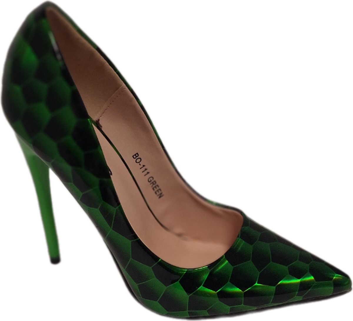 MULANKA-PUMP-GREEN/PRINT-NAALDHAK 10CM-SIZE 37
