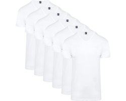 Alan Red Vermont T-Shirt V-Hals Wit 6 pack - Maat XL - Heren - Basic T-shirts - 100% katoen - Regular-Fit pasvorm - Ondershirts