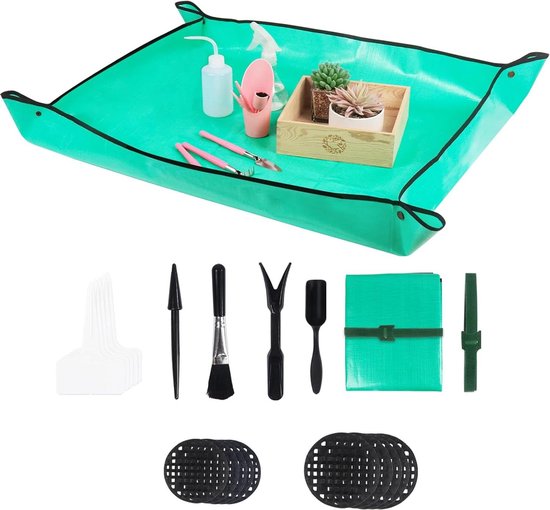 Plant Mat, Waterproof Plant Mat, Garden Plant Repotting Mat, for Indoor Miniature Garden Plant Care (75cm x 75cm