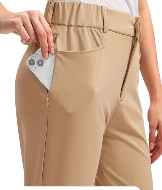 Bovista Golfbroek Dames - Golfkleding - Golfen - Golf Accessoires - Nette Pantalon - Beige XXL - Maat 44 van Merkloos — afbeelding 5