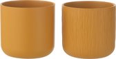 J-Line cache-pot Gen - céramique - ocre - medium - 2 pièces - Ø 15 cm