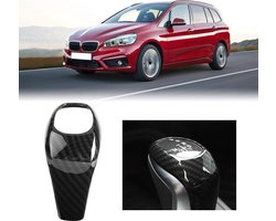 Versnellingspook kap koolstofvezel stijl - Terisass auto schakelknop cover - ABS kunststof versnellingshendels cover - X1 F48 2016 2017 2018 2er Gran Tourer F46 2015 2016 2017 2018 - zwart blauw. .