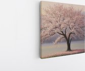 Saammp Canvas Schilderij - Roze Boom - Natuur - Landschap - 20x20 - Foto op canvas - Wanddecoratie - Muurdecoratie Woonkamer - Slaapkamer decoratie - Canvas Print