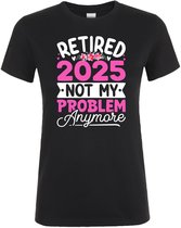 T-shirt femme Retraité 2025 - Drôle - Retraité - Ce n'est plus mon problème - T-shirts - T-shirt retraite - Cadeau retraite - Retraite - T-shirt femme - Taille - L