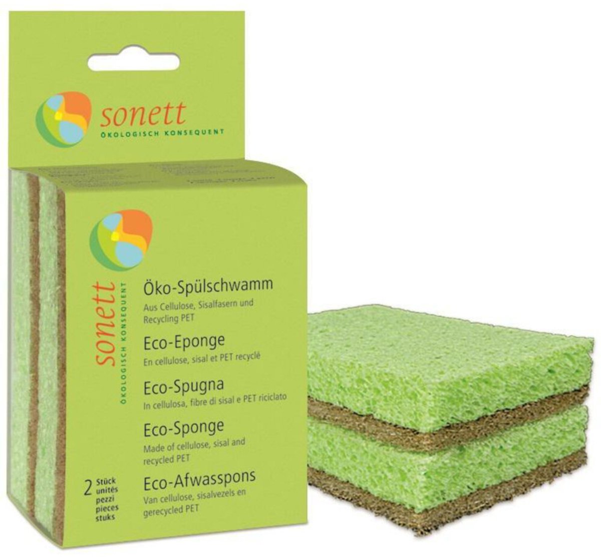 Goedkoopste Sonett Afwasspons Biologisch 2 stuks