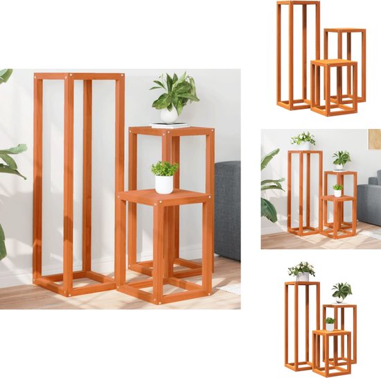VidaXL Plantenstandaards 2 st 17x17x60 cm bewerkt hout wit