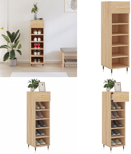 Schoenenkast 54x34x183 cm bewerkt hout wit kopen