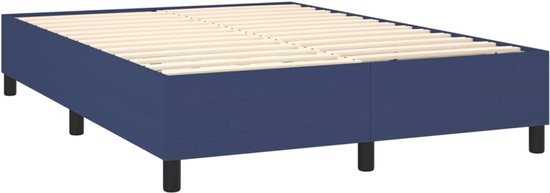 vidaXL Boxspring met matras en LED stof blauw 140x200 cm - Boxspring - Boxsprings - Bed - Slaapmeubel