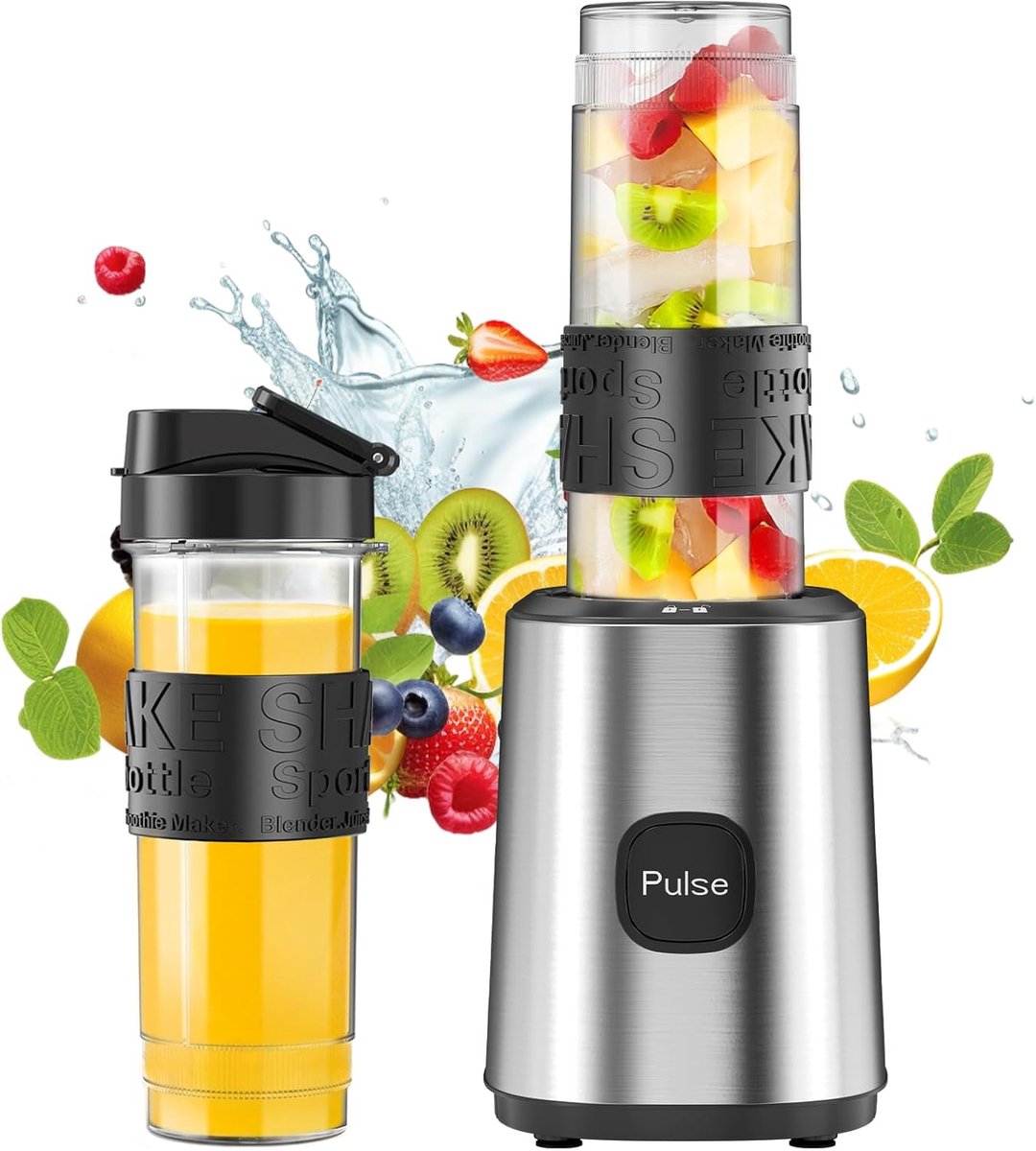 Draagbare Smoothiemaker met 2 Smoothieflesjes - Multifunctionele Blender voor Gezonde Smoothies en Shakes