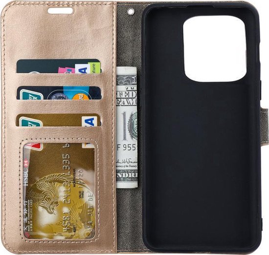 Étui portefeuille pour iPhone 14 - doré