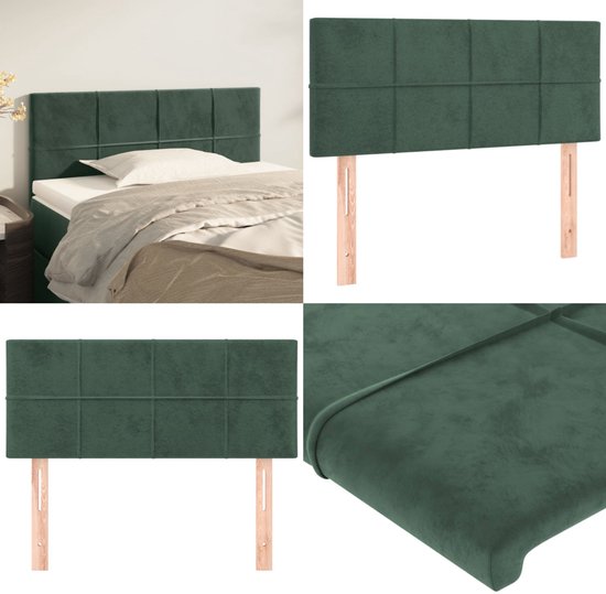 Tête de lit vidaXL Hoofdborden 4 st 80x5x78/88 cm fluweel donkergrijs3116247
