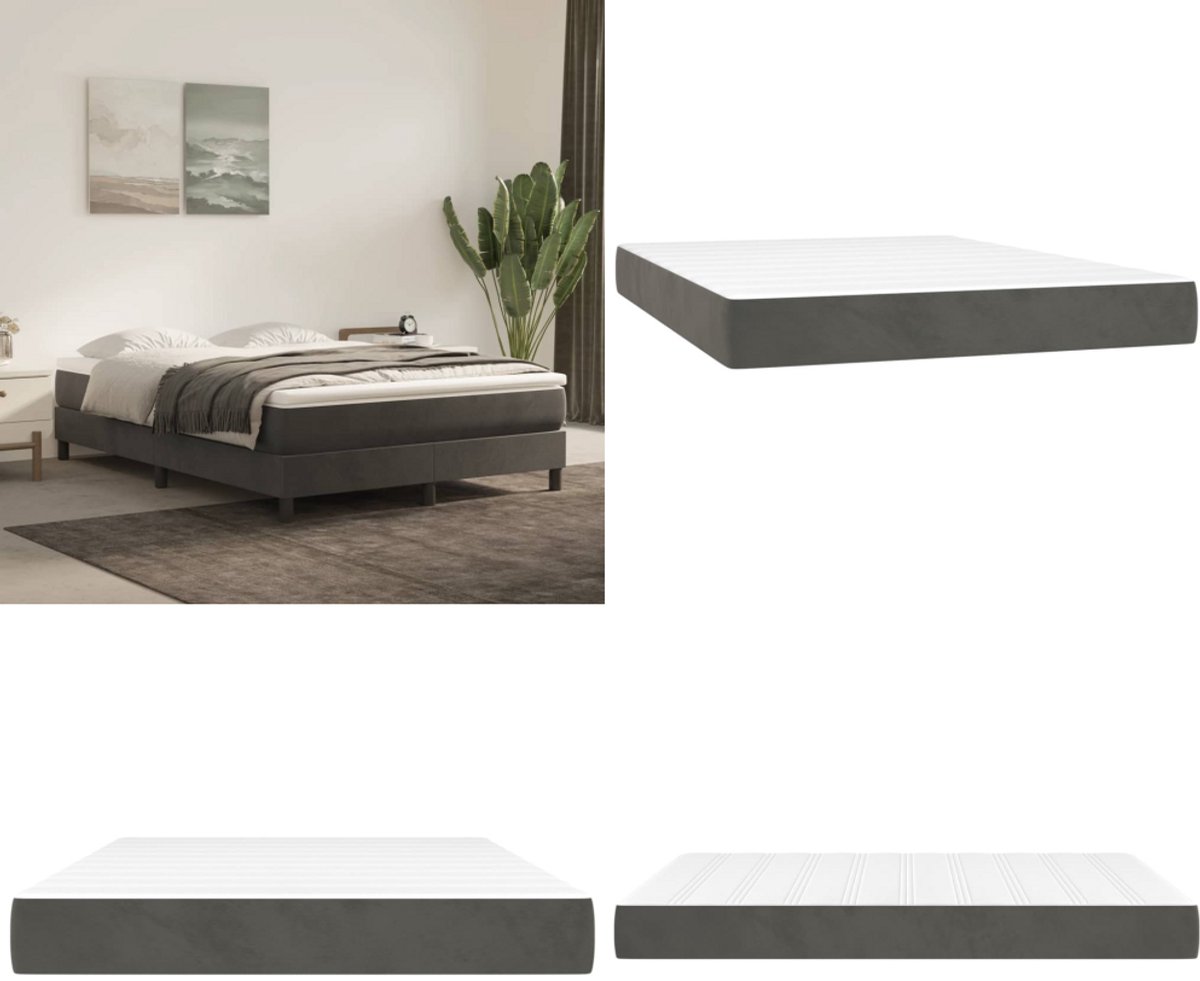 vidaXL Pocketveringmatras 140x190x20 cm fluweel donkergrijs - Pocketveringmatras - Pocketveringmatrassen - Matras - Pocketvering Matras