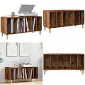 Pro-ject Vc-e VidaXL Platenkast - 84,5x38x48 Cm, Bewerkt Hout In Eikenlook | Voor Je Vinylcollectie En Platenspeler Lp Vinyl Kast