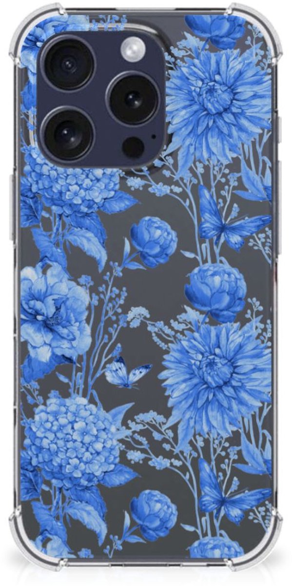 Case voor iPhone 16 Pro Flowers Blue