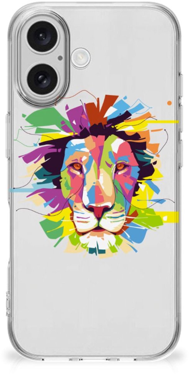 iPhone 16 Telefoonhoesje met Naam Lion Color