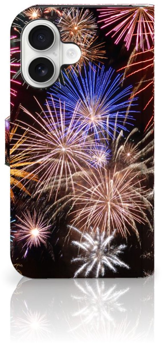 iPhone 16 Wallet Case met Pasjes Vuurwerk