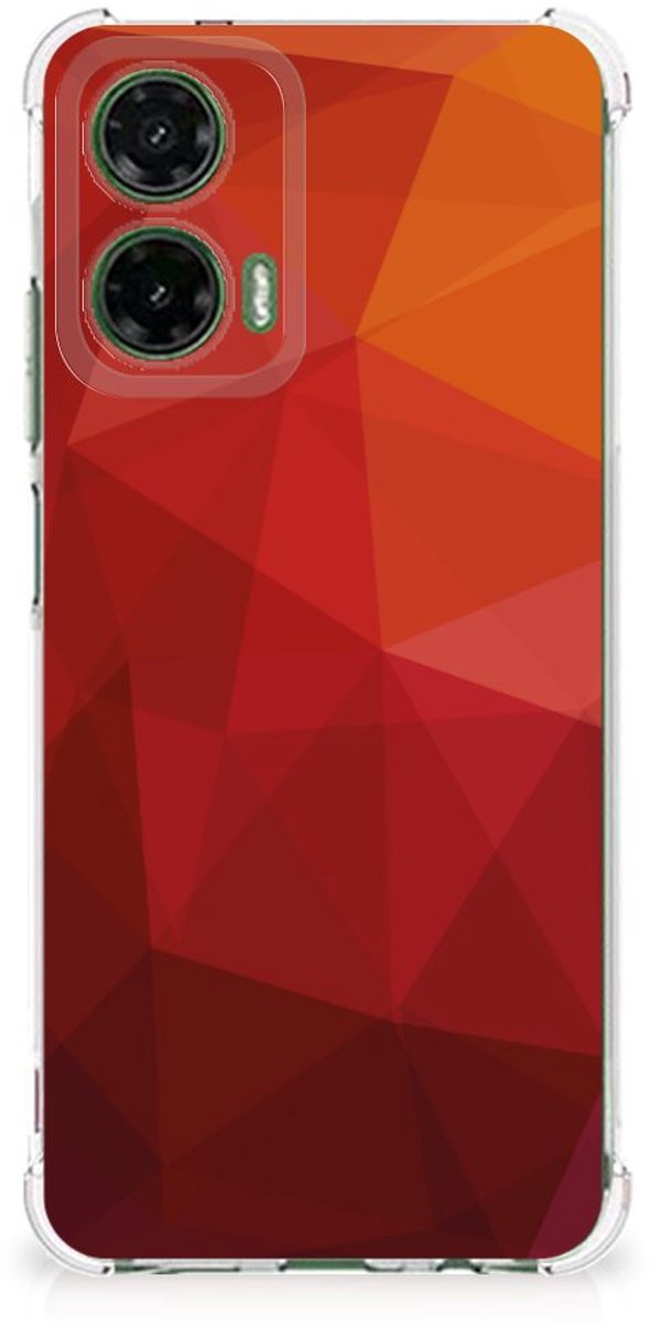Shockproof Case voor Motorola Moto G35 Polygon Red