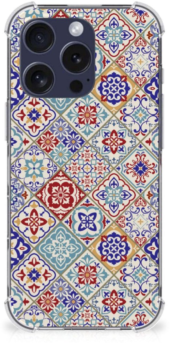 iPhone 16 Pro Max Anti-Shock Hoesje Tiles Color