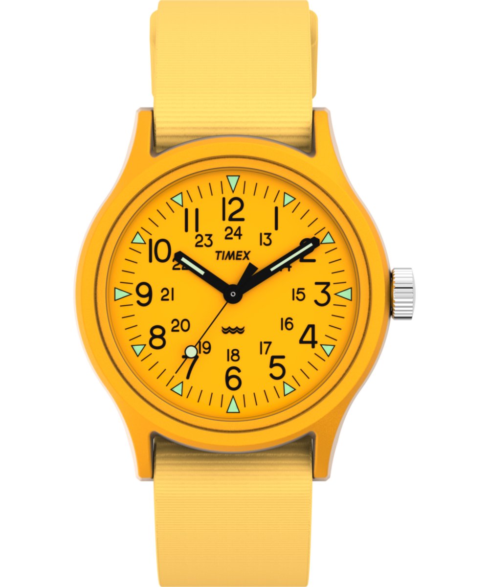 Timex MK1 TW2W91200 Horloge - Textiel - Geel - Ø 36 mm