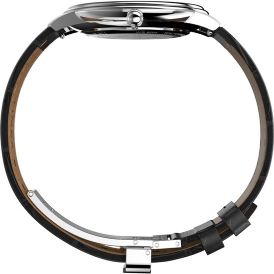 Montre analogique à Quartz Timex Waterbury Metropolitan Sub Second, Zwart : 100 % acier inoxydable | Bracelet : 100 % Cuir 39 TW2Y23100AJ