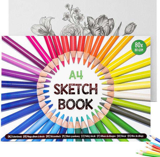 FAAING Schetsboek, A6, spiraalbinding, 60 vellen/120 pagina's, spiraal, schetsblok, A6, blanco, tekenblok, krachtsnotitieboek om te tekenen, schilderen, 25 stuks