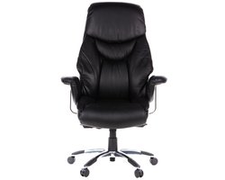 hjh office Prado - Bureaustoel - Echt leder - Zwart