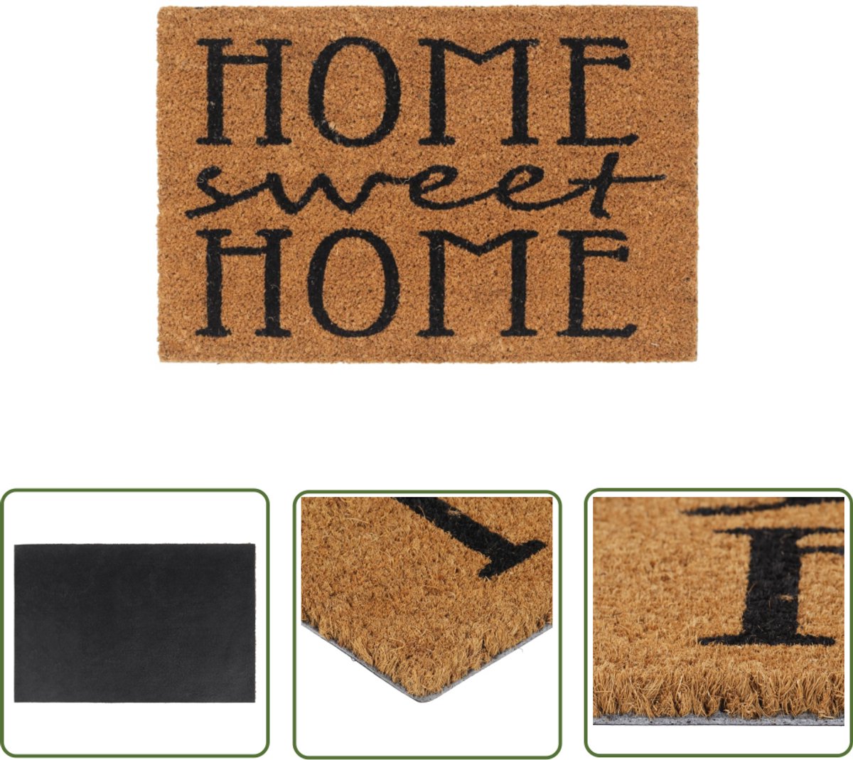 The Living Store Deurmat 40x60 cm getufte kokosvezel naturel - Deurklink - Deurmat - Kokosvezel Mat - Natuurvriendelijk - Antislip