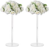 Selbro ® 2 Stuks 60cm Hoge Acryl Bloemen Vazen voor Bruiloft, Verjaardag en Feest Decoraties - Elegante Geometrische Kolom Centerpiece Display