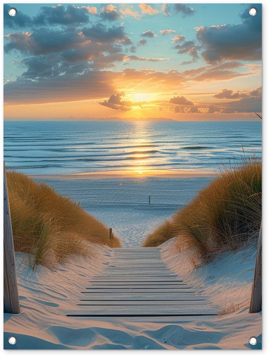 GreatGardenPosters Tuinposter – 60x80 Cm Landschap Met Waterdoorkijk, Weerbestendig En UV-bestendig