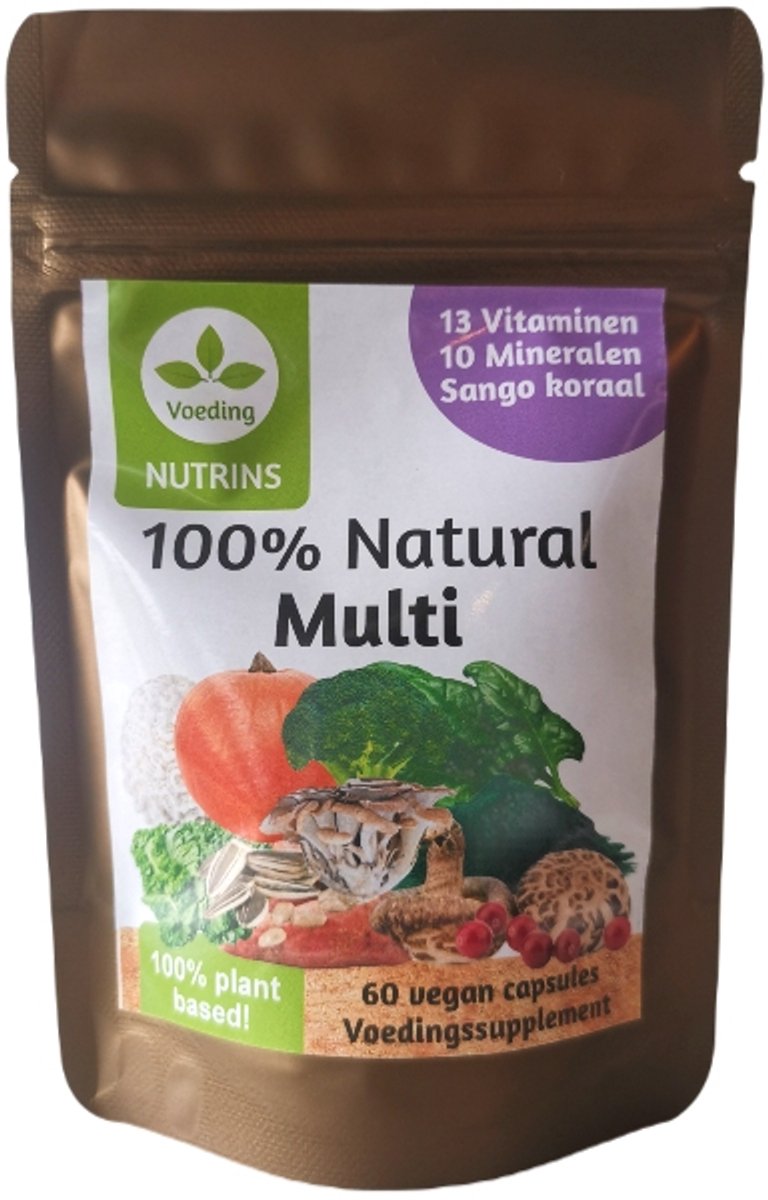 Nutrins vegan multivitaminen en mineralen - Natuurlijke plantaardige multivitaminen en mineralen - 100% - 60 capsules vegan vitamins.