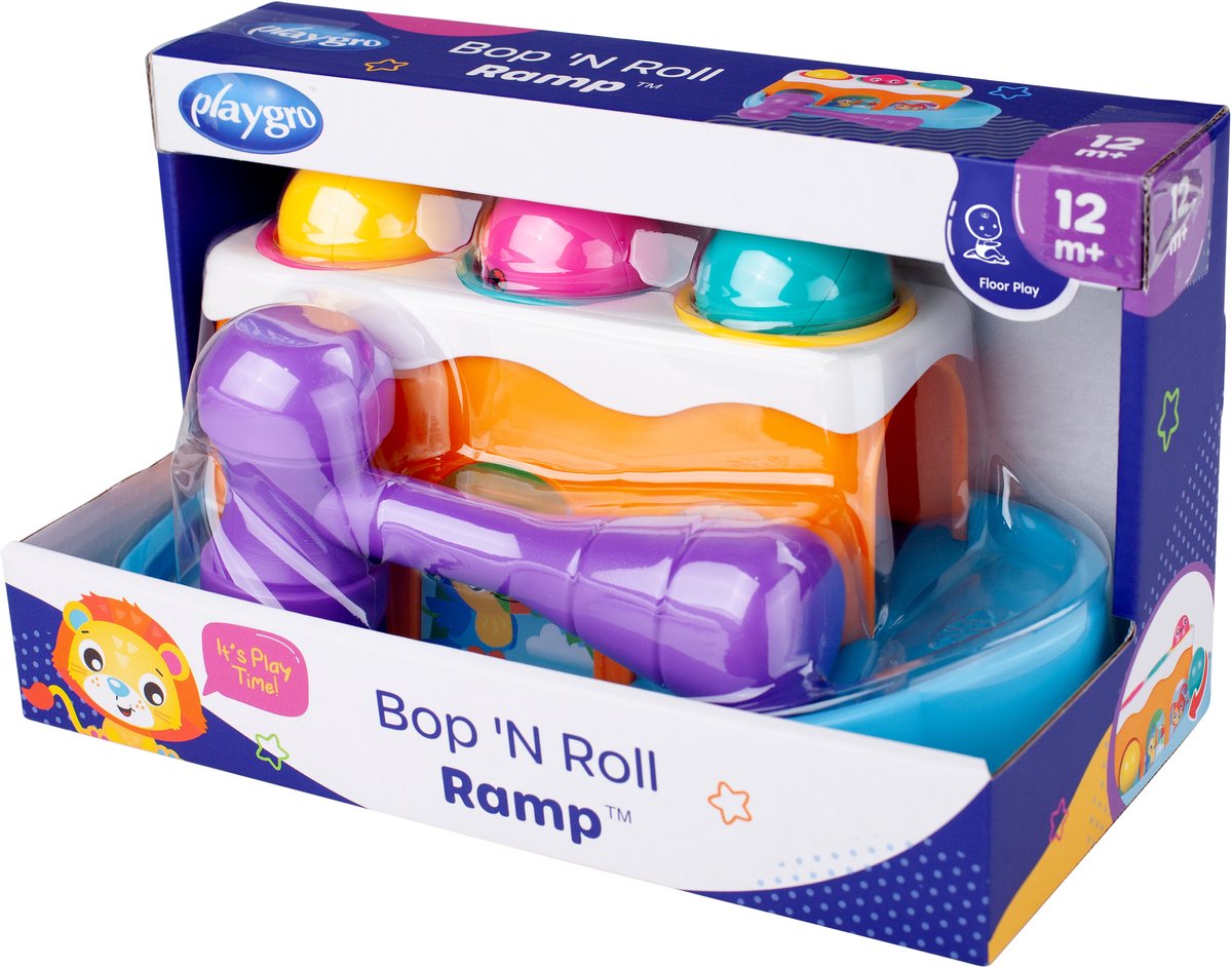 Playgro Bop 'N Roll Ramp - Activity-center - Baby Speelgoed met hamer - Baby speelgoed - Interactief speelgoed Baby - Educatief speelgoed - Kraam Cadeau- Speelgoed Baby — afbeelding 2