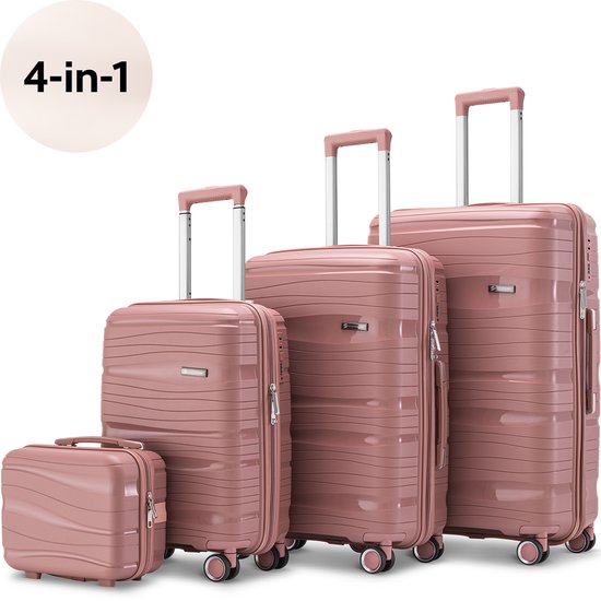 SKYCASES - Set trolley 4 pièces avec serrure TSA - Rose