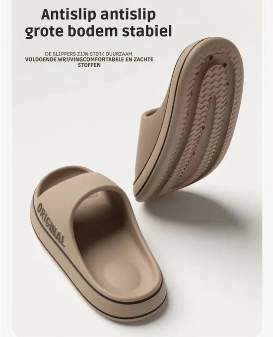 Slip femme - Dias de plage - Couleur unie - Semelle épaisse homme - Salle de bain intérieure - Chaussures pour femmes antidérapantes - Sandales pour femmes d'été pour couple - Taille : 38-39 - Kaki