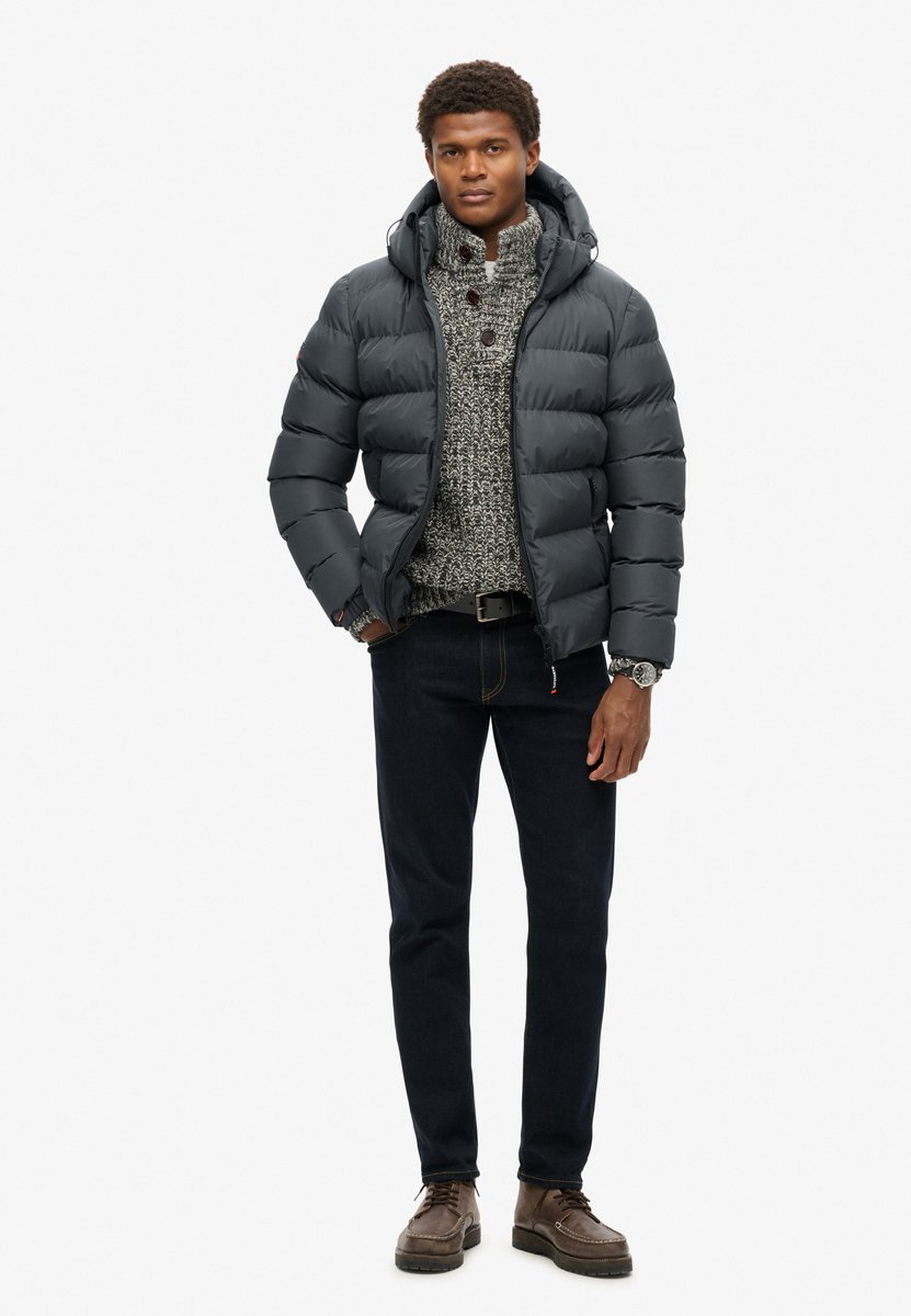 Superdry HOODED SPORTS PUFFER JACKET Heren Jas Grijs