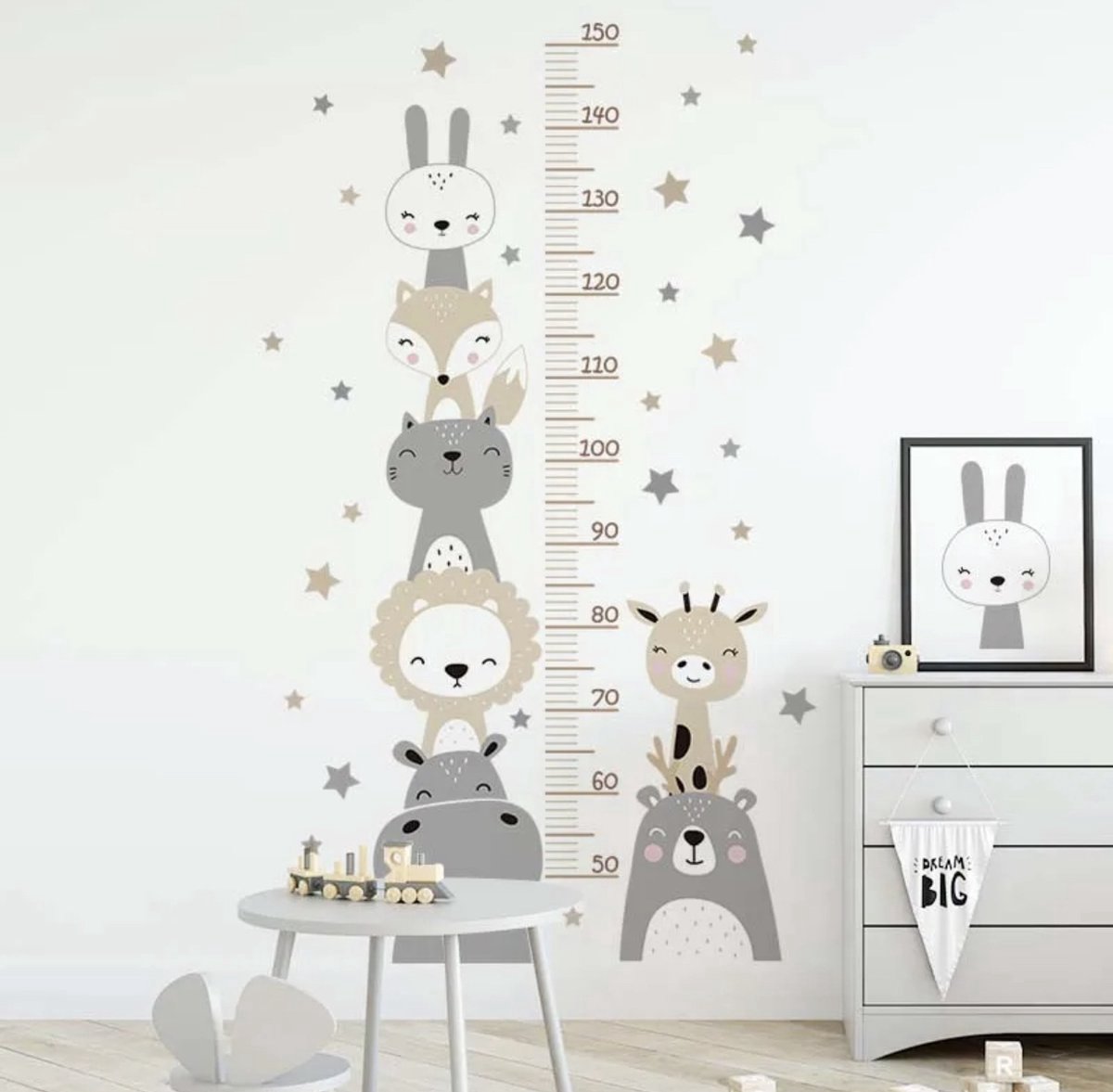 Groeimeter kinderkamer | Dieren | Groeimeters | Groeimeter sticker | Babykamer | Nunu's®