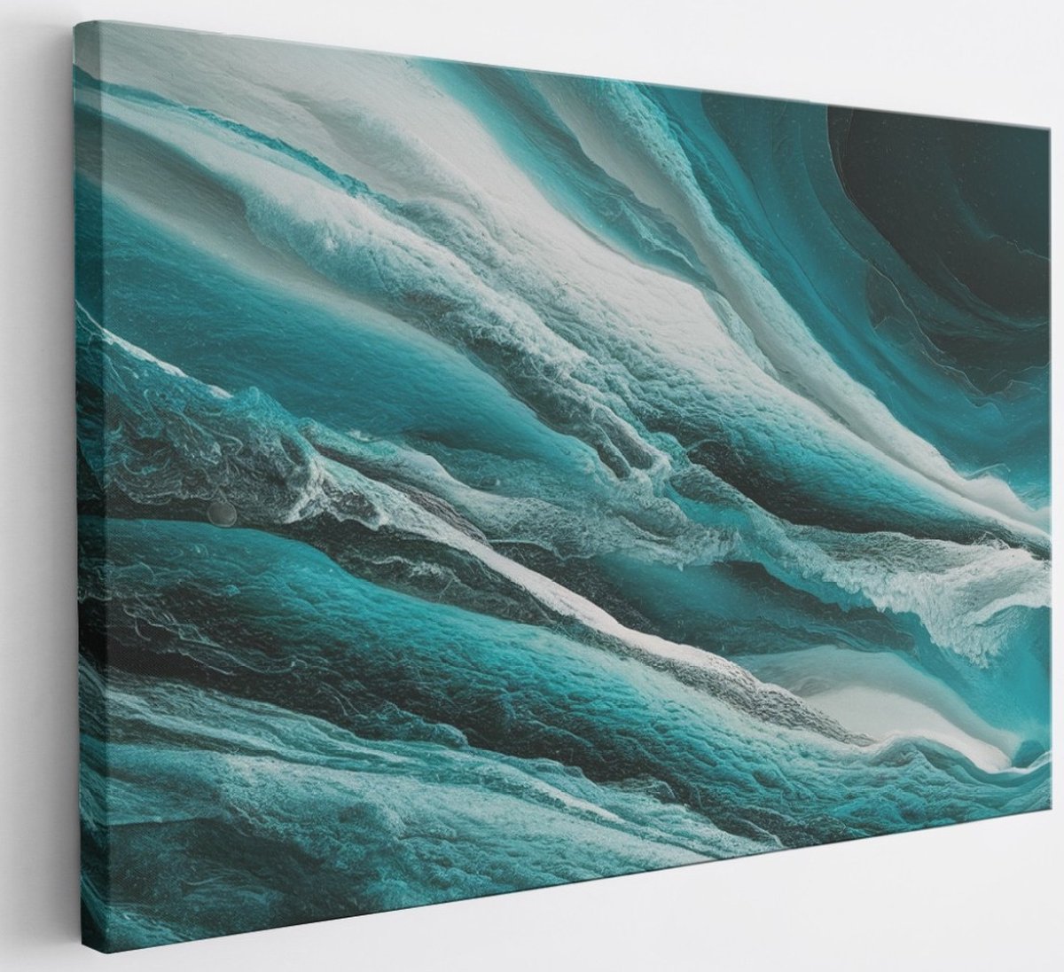 Saammp Canvas Schilderij - Turqoise - Abstract - 45x30 - Foto op canvas - Wanddecoratie - Muurdecoratie Woonkamer - Slaapkamer decoratie - Canvas Print Multicolor