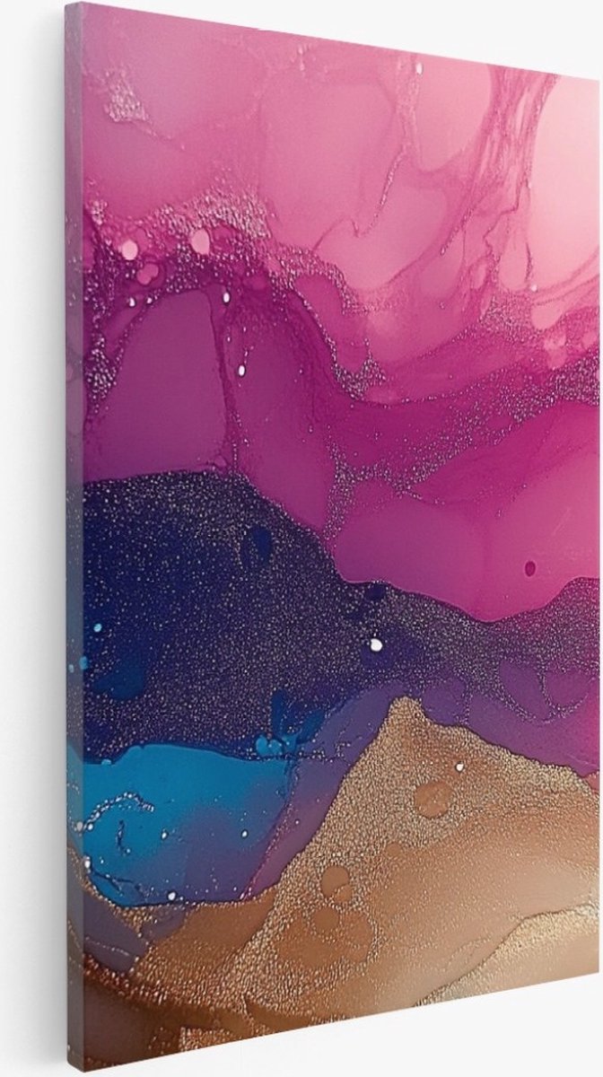 Saammp Canvas Schilderij - marmer - Kleurijk - Abstract - 30x40 - Foto op canvas - Wanddecoratie - Muurdecoratie Woonkamer - Slaapkamer decoratie - Canvas Print Multicolor