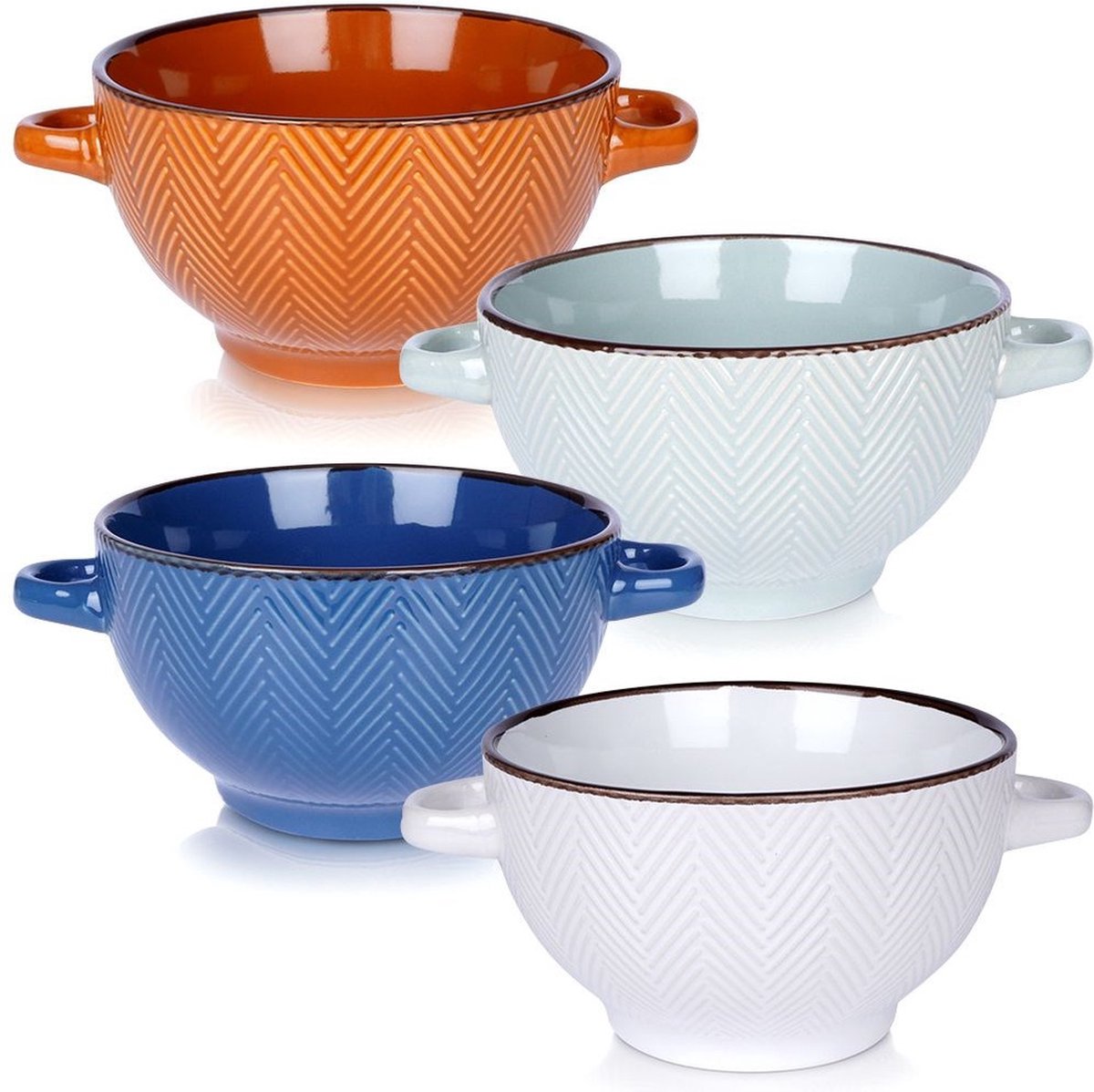 Kommen Set Keramiek 620 ml 4 stuks - Kom - Schalen - Schaaltje - Kommetje - Schaal