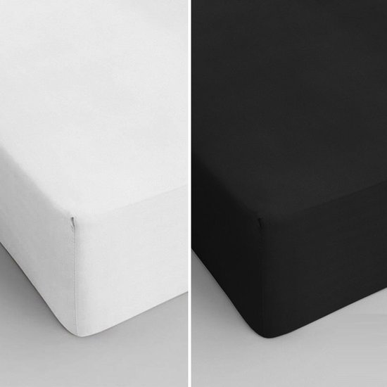 Literie Dreamhouse - Drap housse - Coton - Twin - 160x220 cm - Blanc