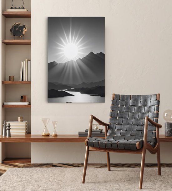 Tableau sur toile Saammp - Zwart et blanc - Nature - Paysage - 40x50 - Photo sur toile - Décoration murale - Décoration murale Salon - Décoration chambre - Impression sur toile
