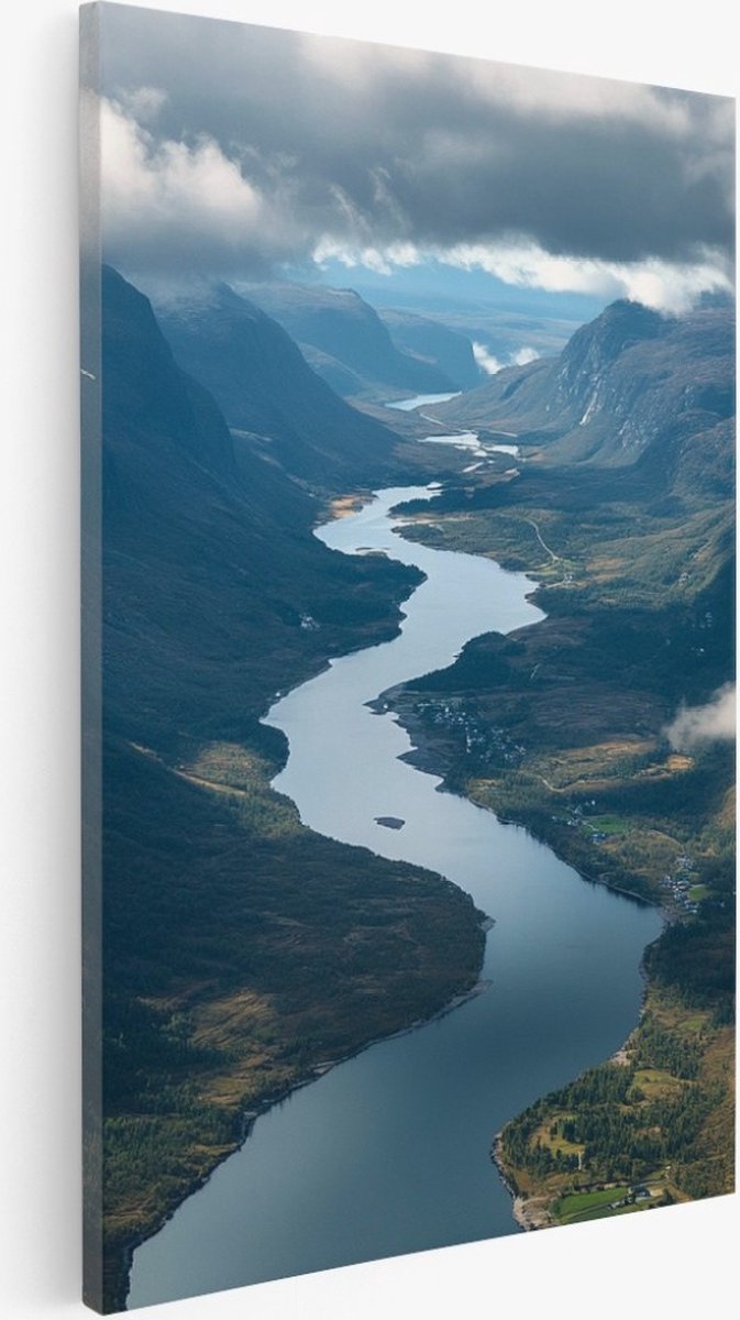 Saammp Canvas Schilderij - Natuur - Bergachtig landschap - 30x45 - Foto op canvas - Wanddecoratie - Muurdecoratie Woonkamer - Slaapkamer decoratie - Canvas Print Multicolor