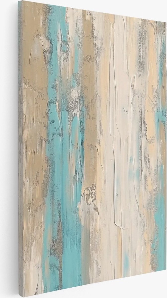 Saammp Canvas Schilderij - Minimalisitsche Strepen - Abstract kunstwerk - 60x90 - Foto op canvas - Wanddecoratie - Muurdecoratie Woonkamer - Slaapkamer decoratie - Canvas Print Multicolor